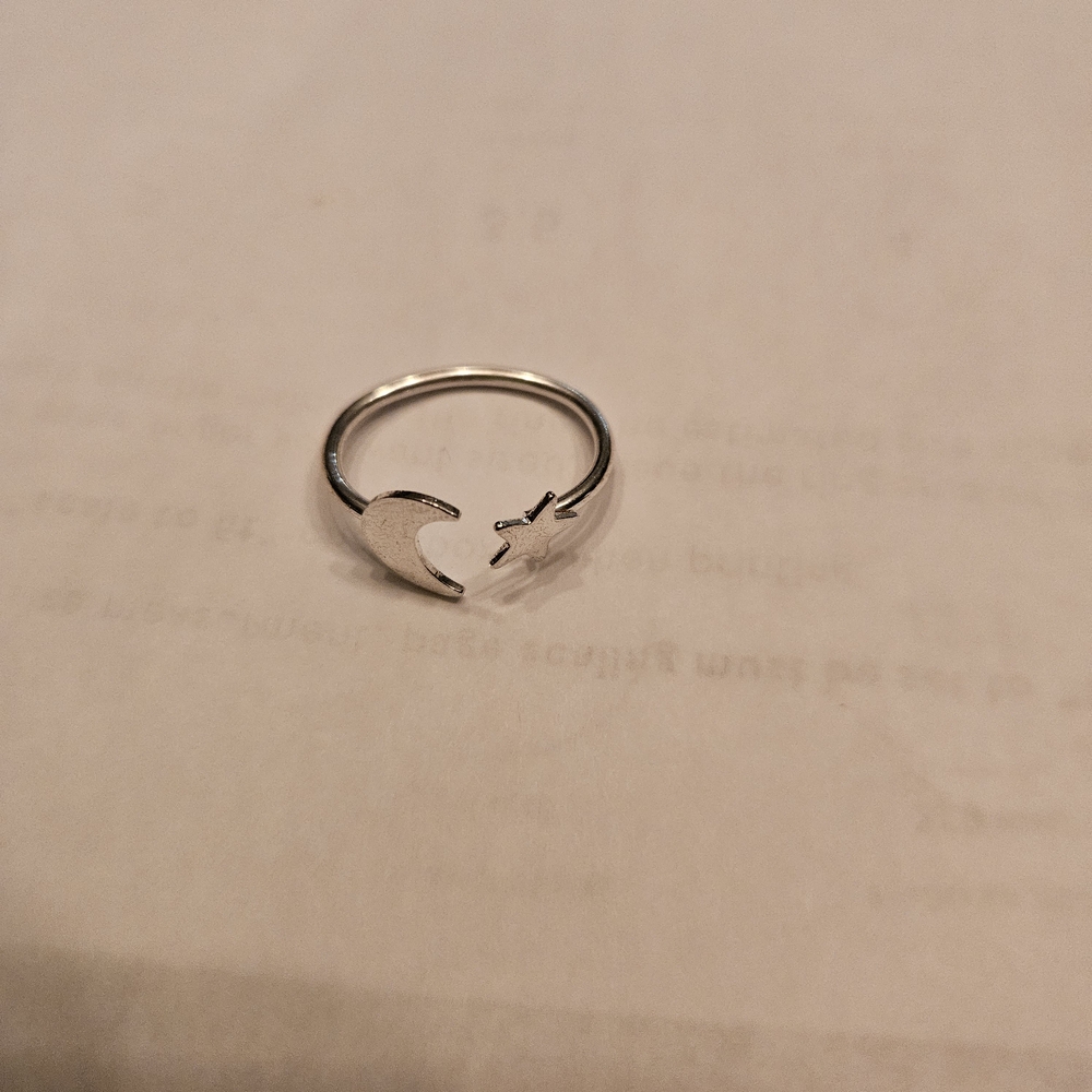 SHEIN Silver Moon and Star Ring